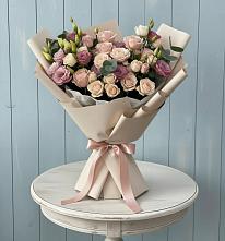 Букет цветов из:  Розы и Лизиантусы в Большое Полпино