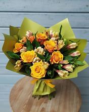 Букет цветов из:  Альстромерии и Розы в Большое Полпино