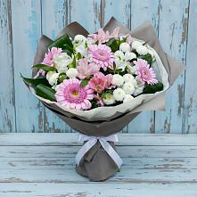 Букет цветов из:  Герберы, Альстромерии и Хризантемы в Большое Полпино