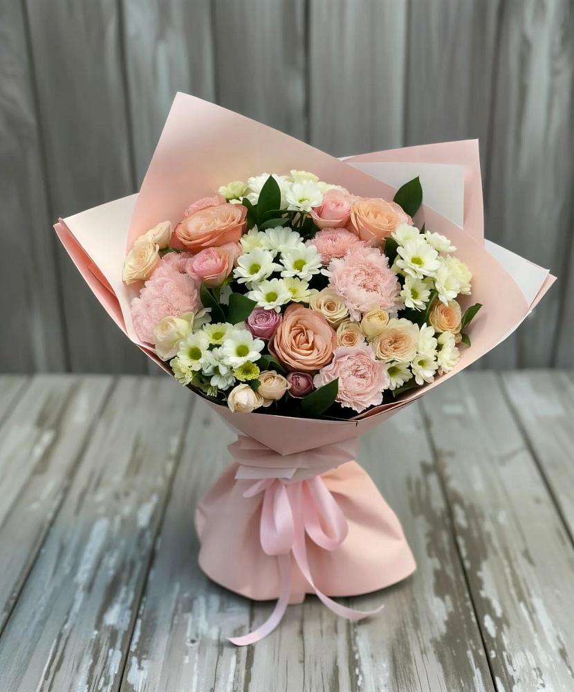 Букет цветов из: Гвоздики, Розы и Хризантемы в Большое Полпино