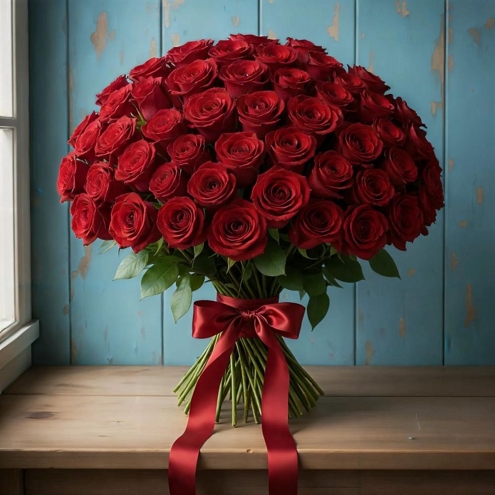 Букет Красные розы Блэк Меджик в Большое Полпино