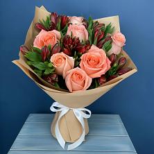 Букет цветов из:  Розы и Альстромерии в Большое Полпино