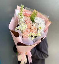 Букет цветов из:  Хризантемы и Розы в Большое Полпино