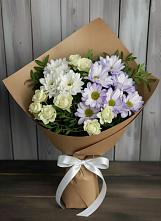 Букет цветов из:  Хризантемы и Розы #REPLACE_PRED# Большое Полпино