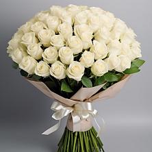 Букет 101 беля роза Белоснежка в Большое Полпино