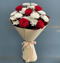 Букет цветов из:  Розы и Хризантемы #REPLACE_PRED# Большое Полпино