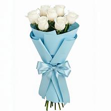 Букет 7 белых роз Проуд в Большое Полпино