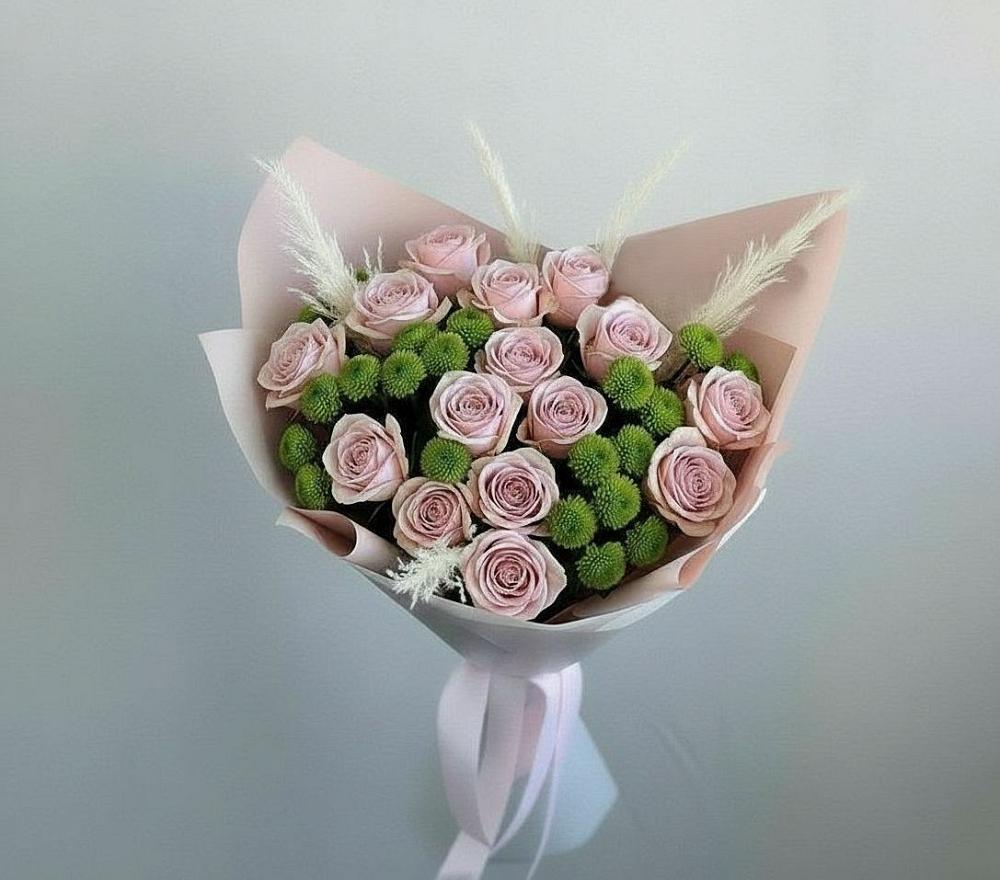 Букет цветов из: Розы и Хризантемы в Большое Полпино