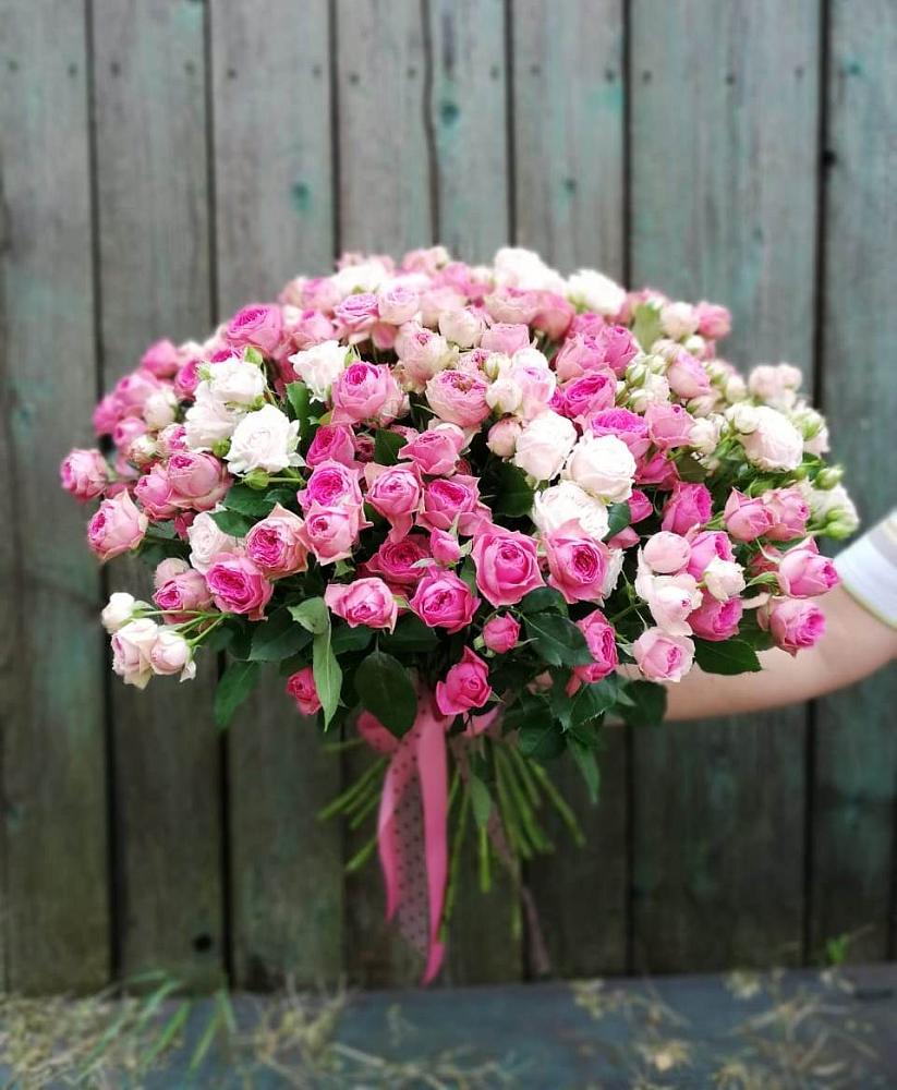 Букет Розовые кустовые розы Натали и Лав Лидия в Большое Полпино