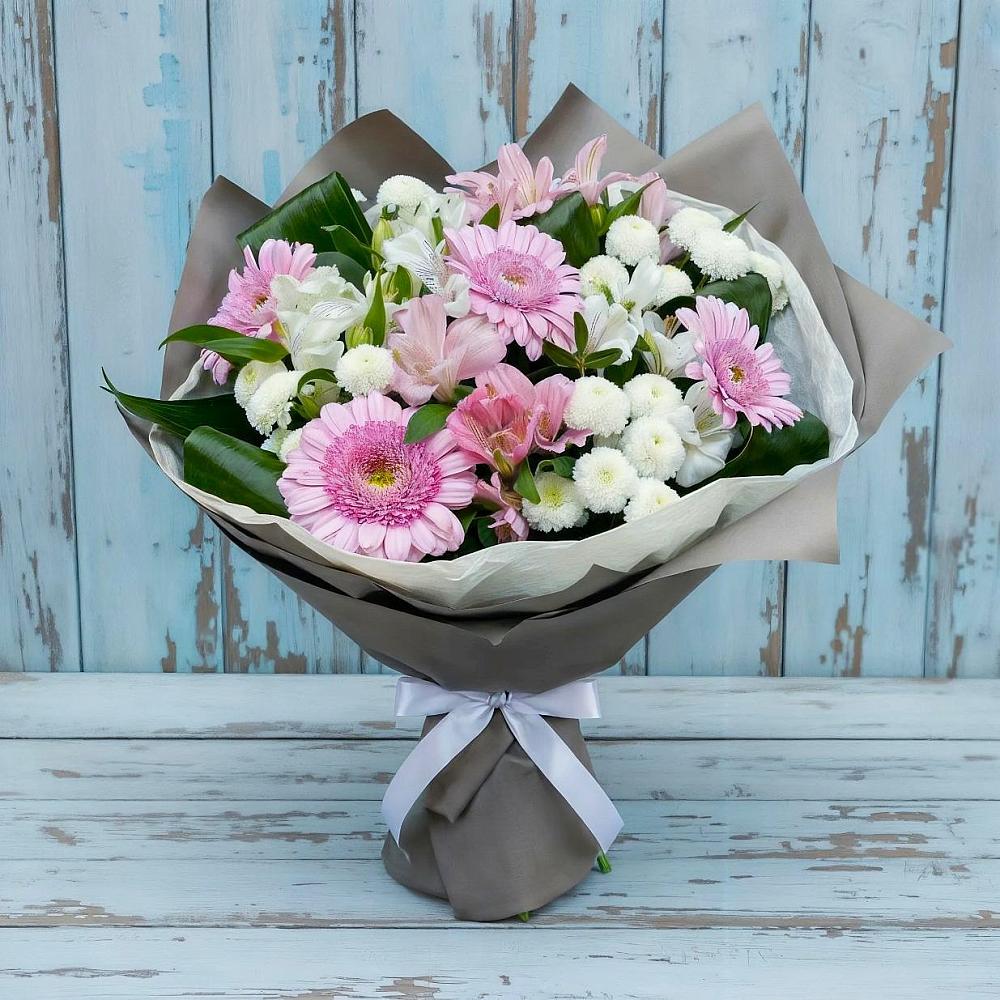 Букет цветов из: Герберы, Альстромерии и Хризантемы в Большое Полпино