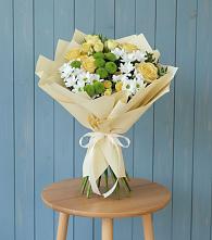 Букет цветов из:  Хризантемы и Розы #REPLACE_PRED# Большое Полпино