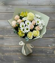 Букет цветов из:  Альстромерии, Розы и Хризантемы #REPLACE_PRED# Большое Полпино