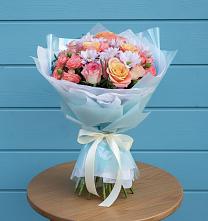 Букет цветов из:  Хризантемы и Розы в Большое Полпино