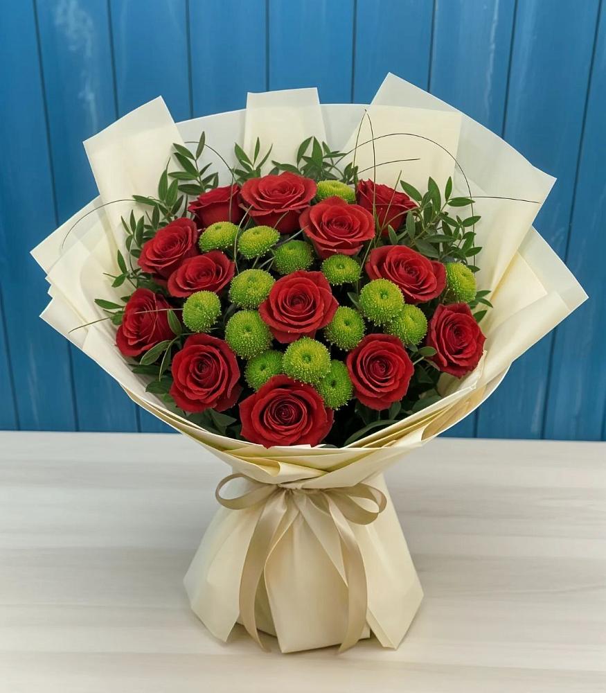 Букет цветов из: Розы и Хризантемы в Большое Полпино